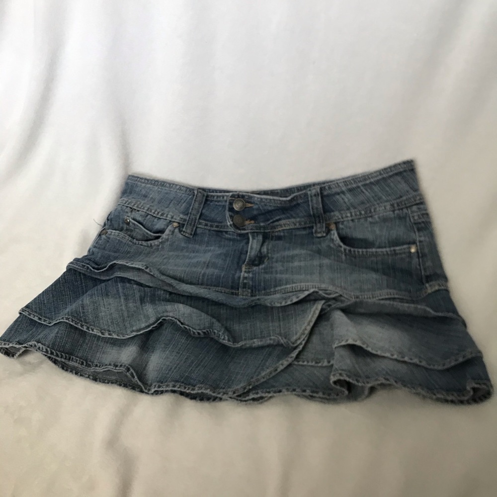 y2k mini denim skirt
